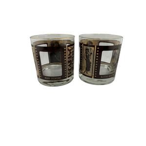 Vintage Roaring Twenties Movies & Film Whiskey Glasses Set of 2